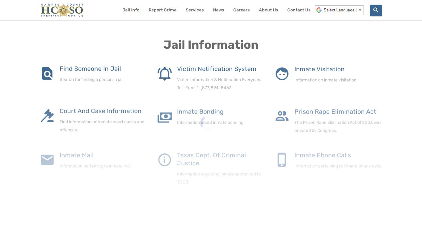 Jail Information—Harris County Texas Sheriff's Office